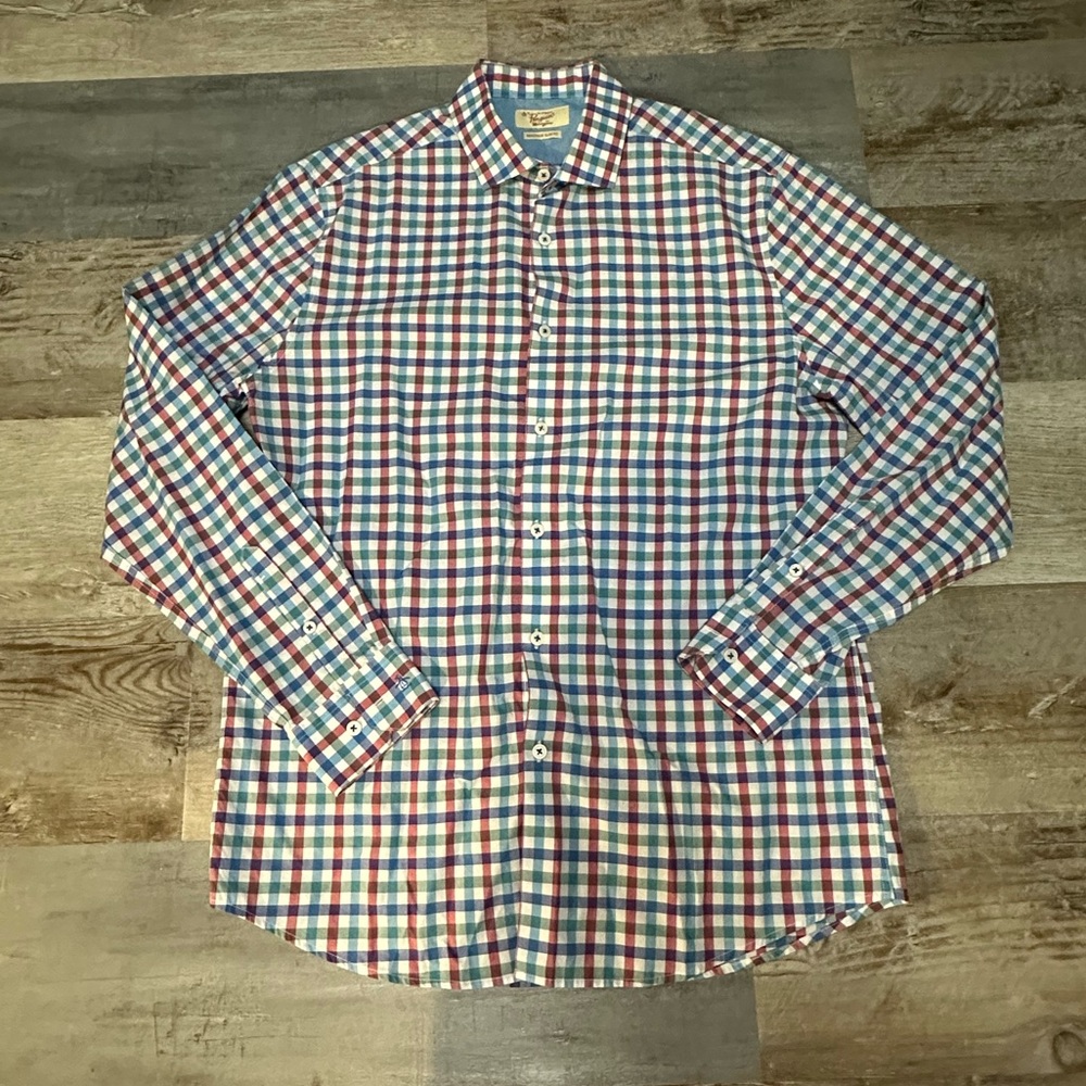 Men’s Penguin Long Sleeve Button-Down Dress Shirt, Size 16, 34/35
